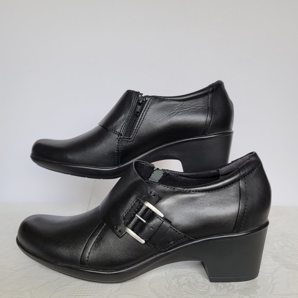 CLARKS Genette Vista Slip-On Leather Shoes- Black color- Women's Size 9.5M - Picture 10 of 14